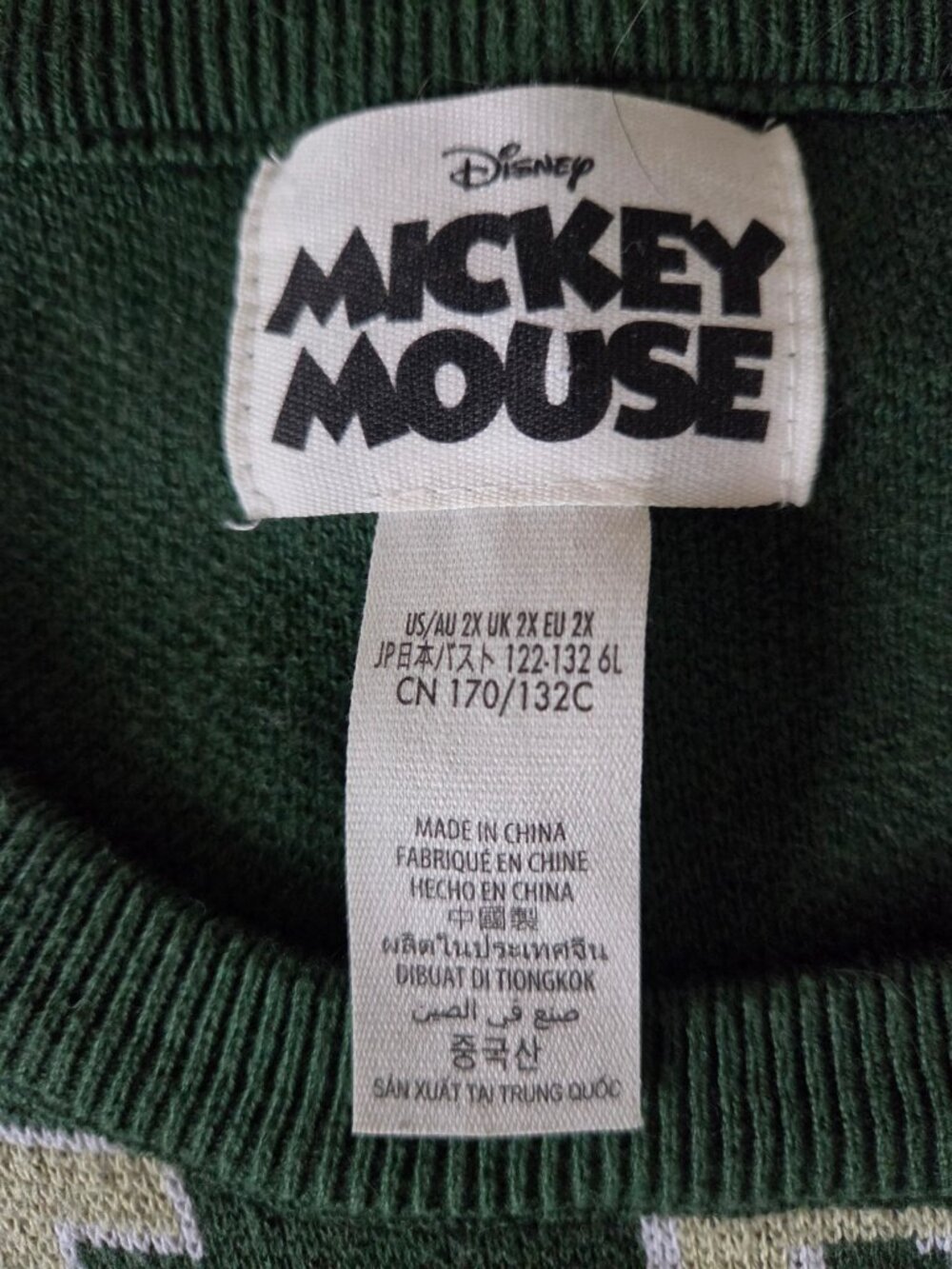 Disney Mickey Mouse Walt Disney Presents Intarsia Sweater 2X Green Goofy - Picture 3 of 6